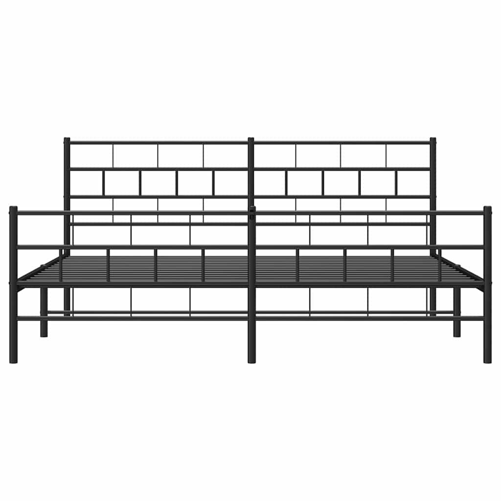 Metalni okvir kreveta uzglavlje i podnožje crni 183x213 cm