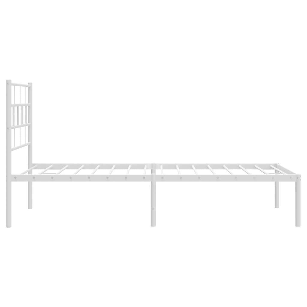 Metalni okvir krevet bez madraca s uzglavljem bijeli 75x190 cm