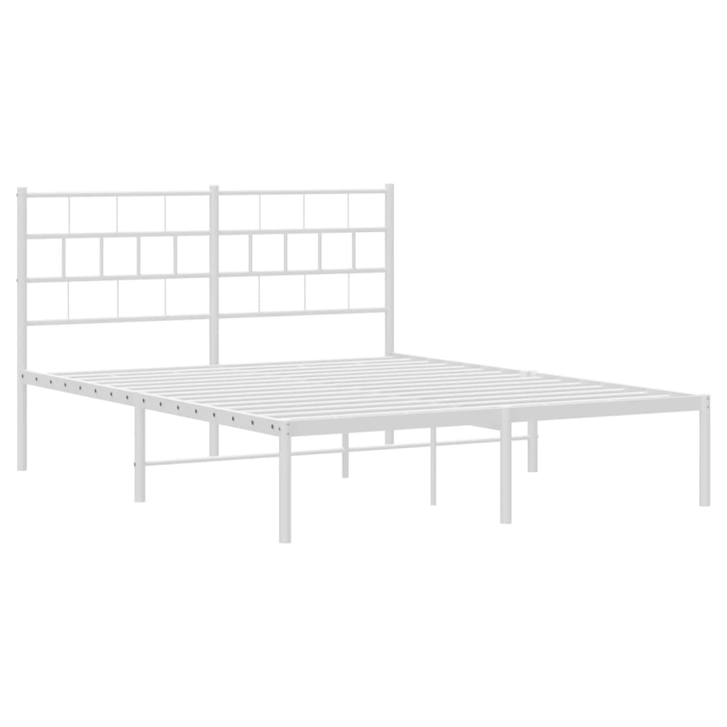 Metalni okvir za krevet s uzglavljem bijeli 140 x 200 cm