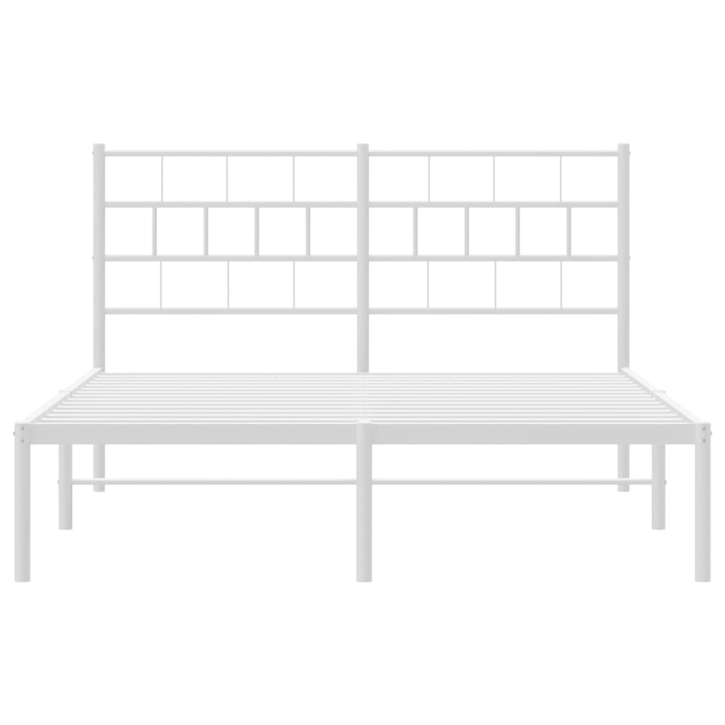 Metalni okvir za krevet s uzglavljem bijeli 140 x 200 cm