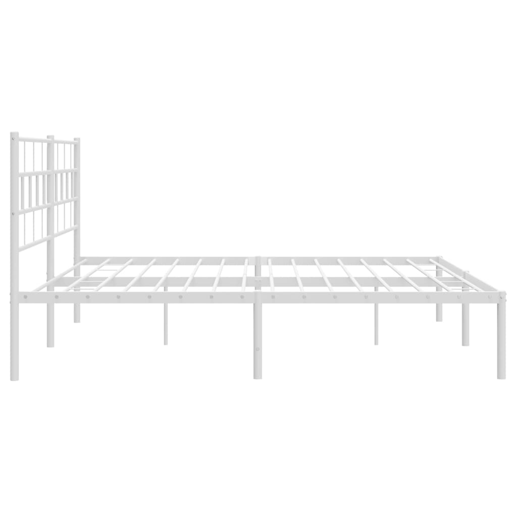 Metalni okvir za krevet s uzglavljem bijeli 180x200 cm