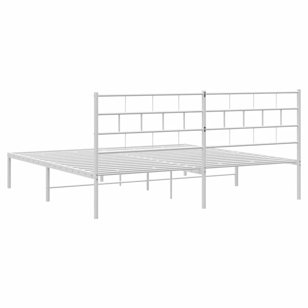 Metalni okvir za krevet s uzglavljem bijeli 183x213 cm