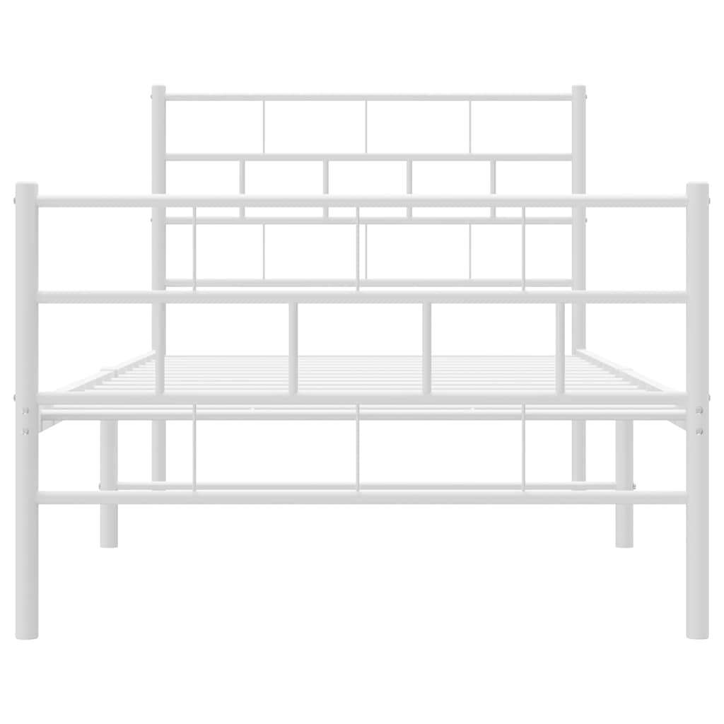 Metalni okvir kreveta uzglavlje i podnožje bijeli 100x200 cm