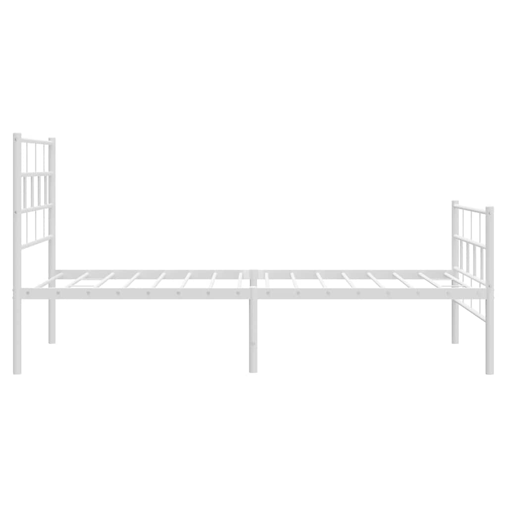 Metalni okvir kreveta uzglavlje i podnožje bijeli 100x200 cm