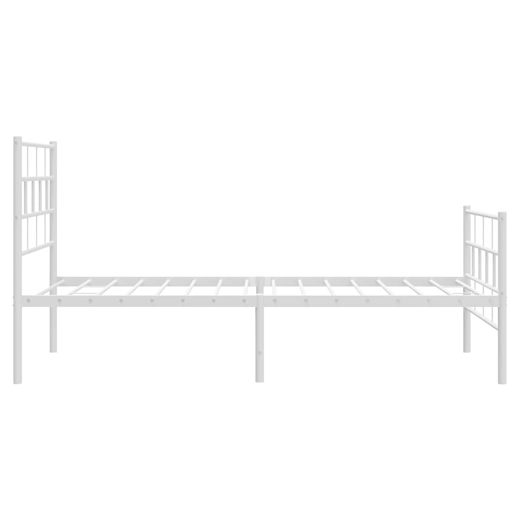 Metalni okvir kreveta uzglavlje i podnožje bijeli 100x200 cm