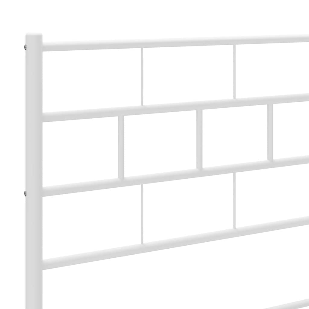 Metalni okvir kreveta uzglavlje i podnožje bijeli 100x200 cm
