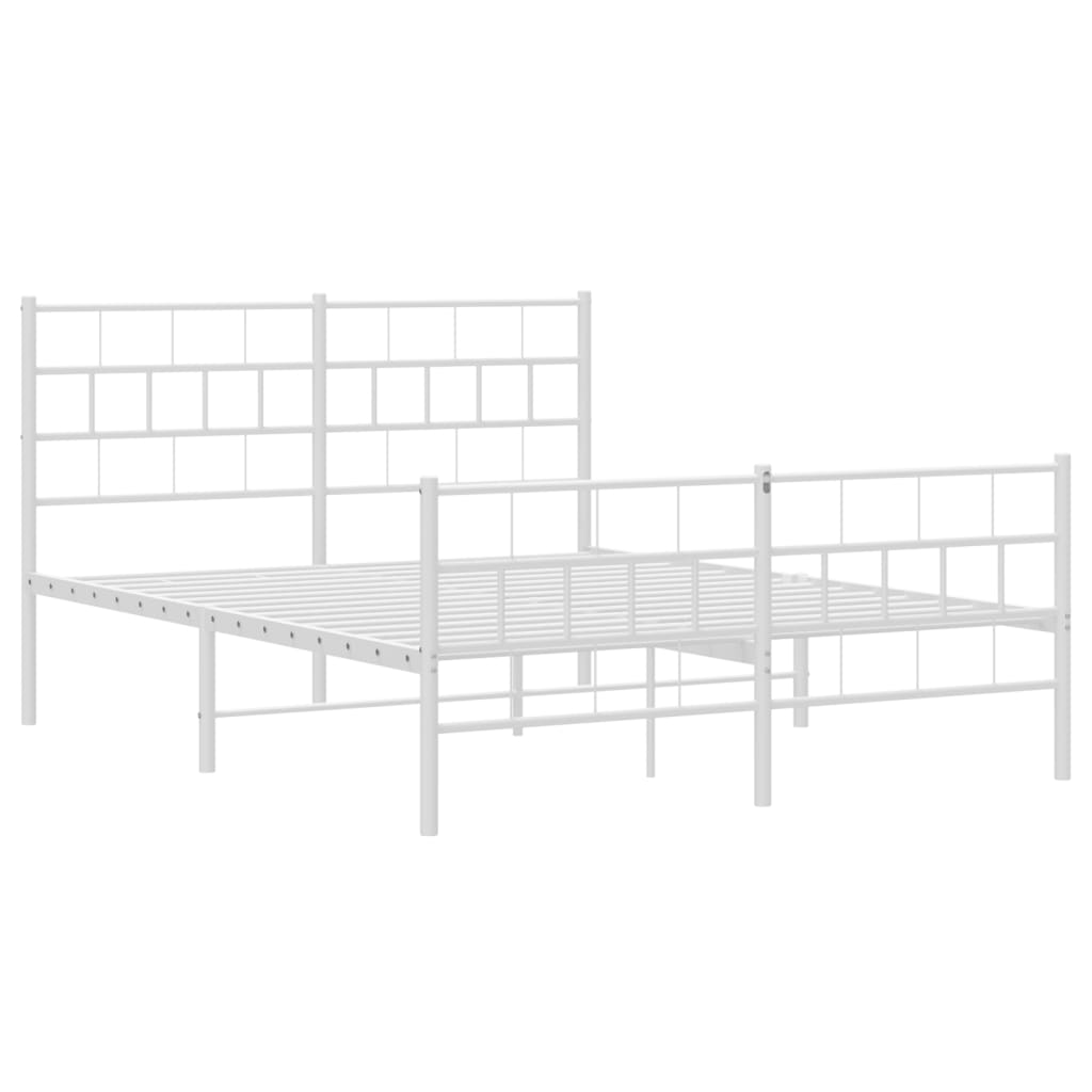 Metalni okvir kreveta uzglavlje i podnožje bijeli 160x200 cm