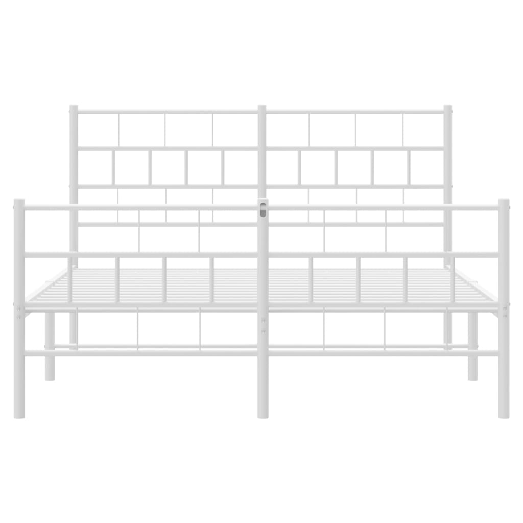 Metalni okvir kreveta uzglavlje i podnožje bijeli 160x200 cm
