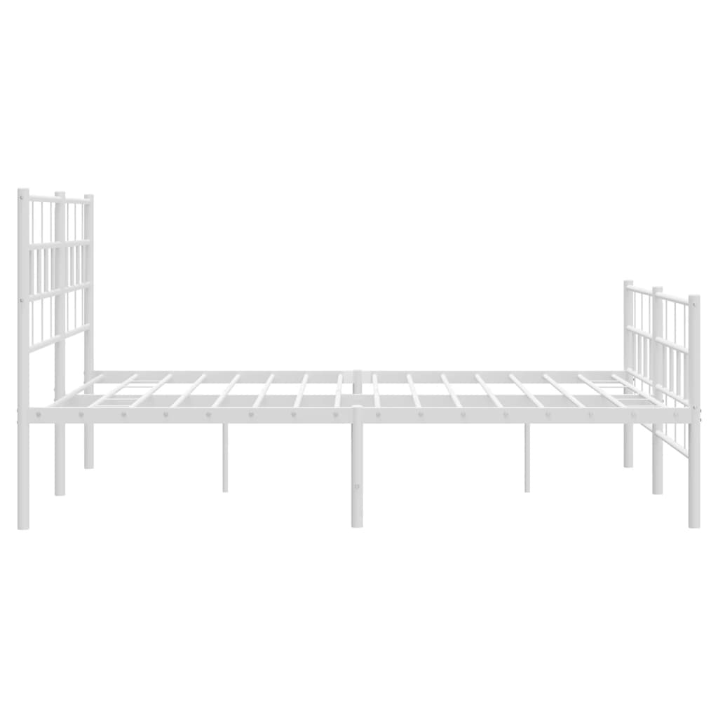 Metalni okvir kreveta uzglavlje i podnožje bijeli 160x200 cm