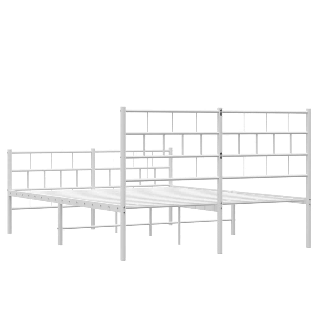 Metalni okvir kreveta uzglavlje i podnožje bijeli 160x200 cm