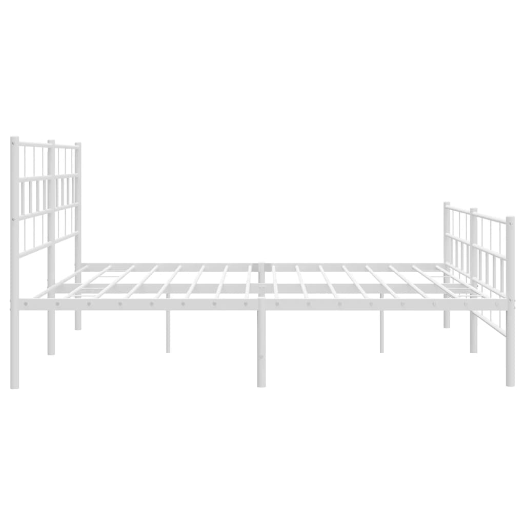 Metalni okvir kreveta uzglavlje i podnožje bijeli 200x200 cm