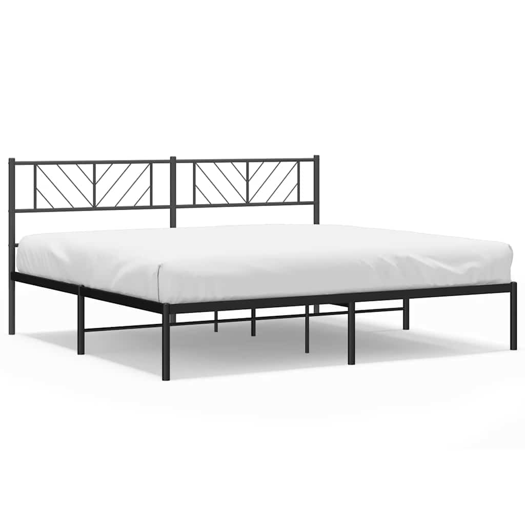 Metalni okvir za krevet s uzglavljem crni 183x213 cm