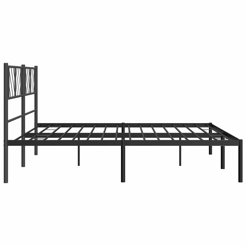 Metalni okvir za krevet s uzglavljem crni 183x213 cm