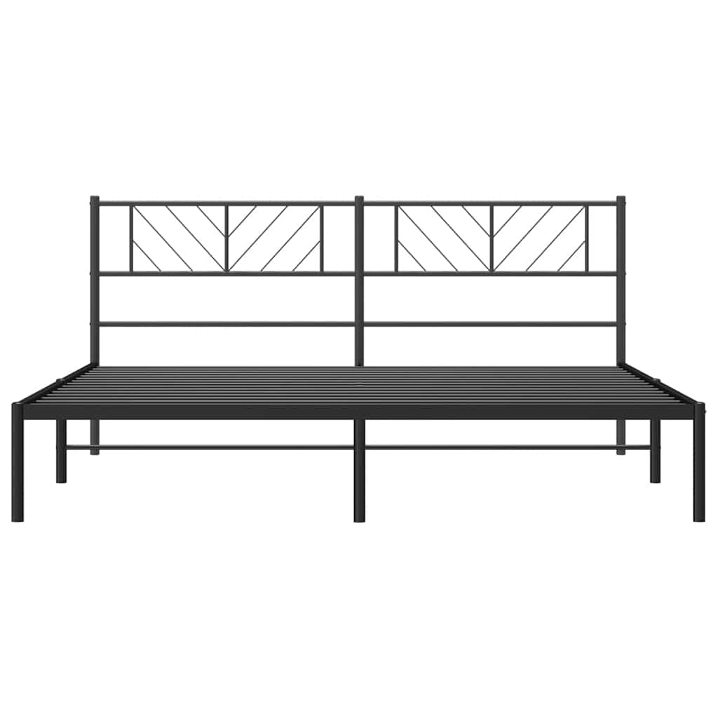 Metalni okvir za krevet s uzglavljem crni 193x203 cm
