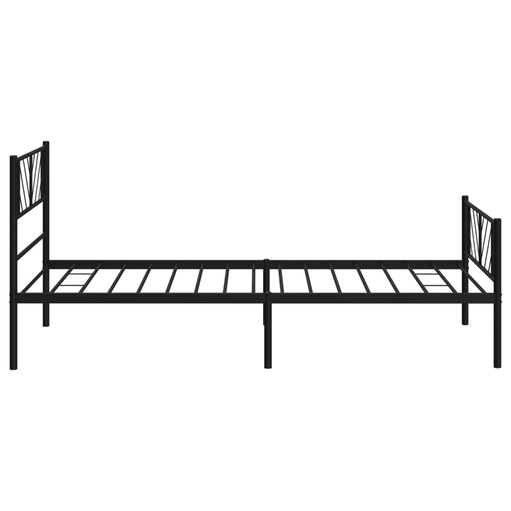 Metalni okvir kreveta uzglavlje i podnožje crni 107x203 cm