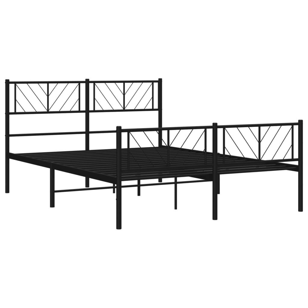 Metalni okvir kreveta uzglavlje i podnožje crni 120x200 cm
