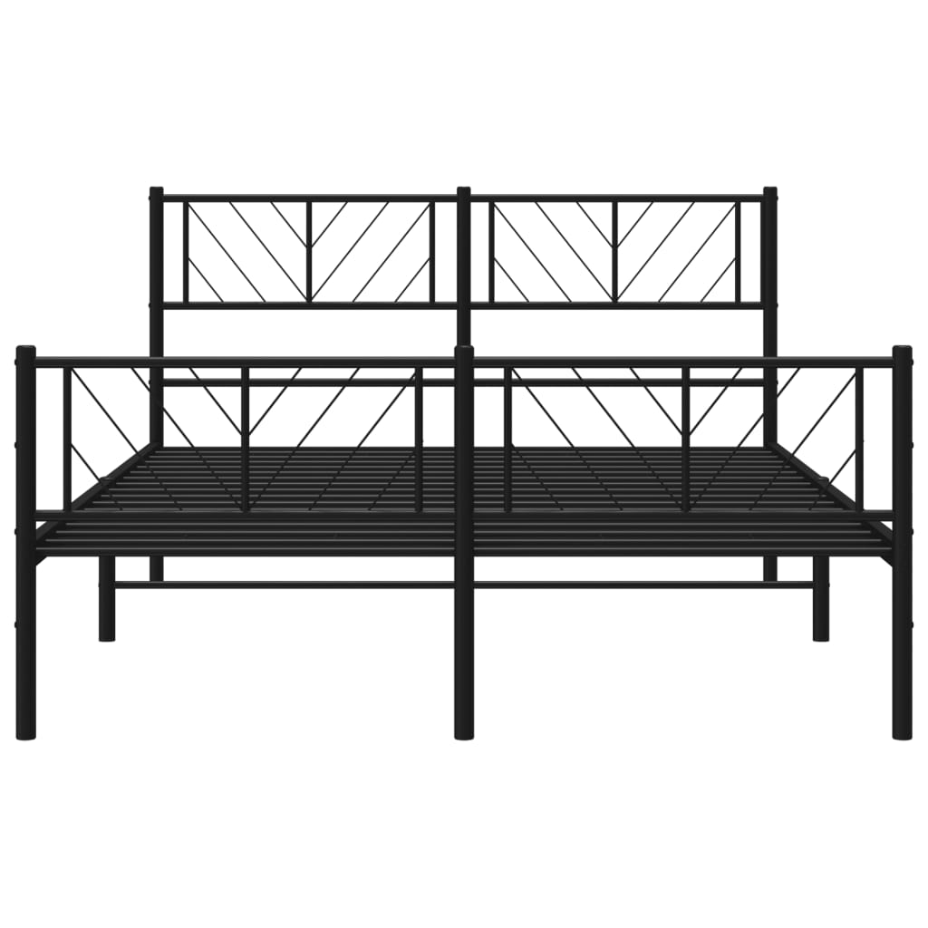 Metalni okvir kreveta uzglavlje i podnožje crni 120x200 cm