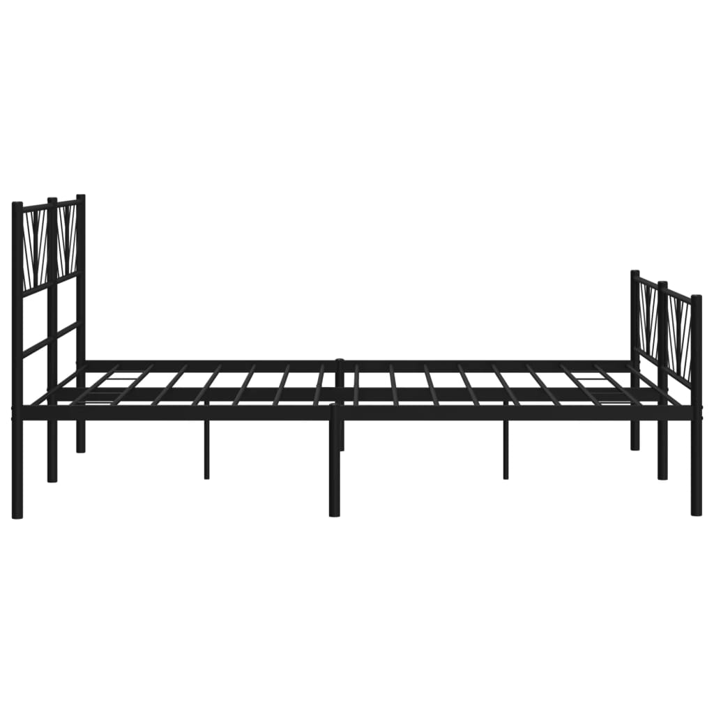 Metalni okvir kreveta uzglavlje i podnožje crni 120x200 cm