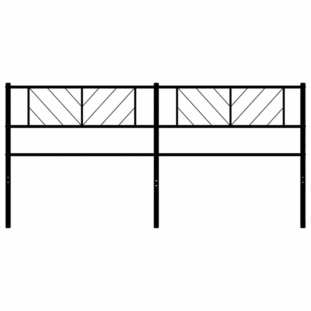 Metalno zamjensko uzglavlje crno 200 cm