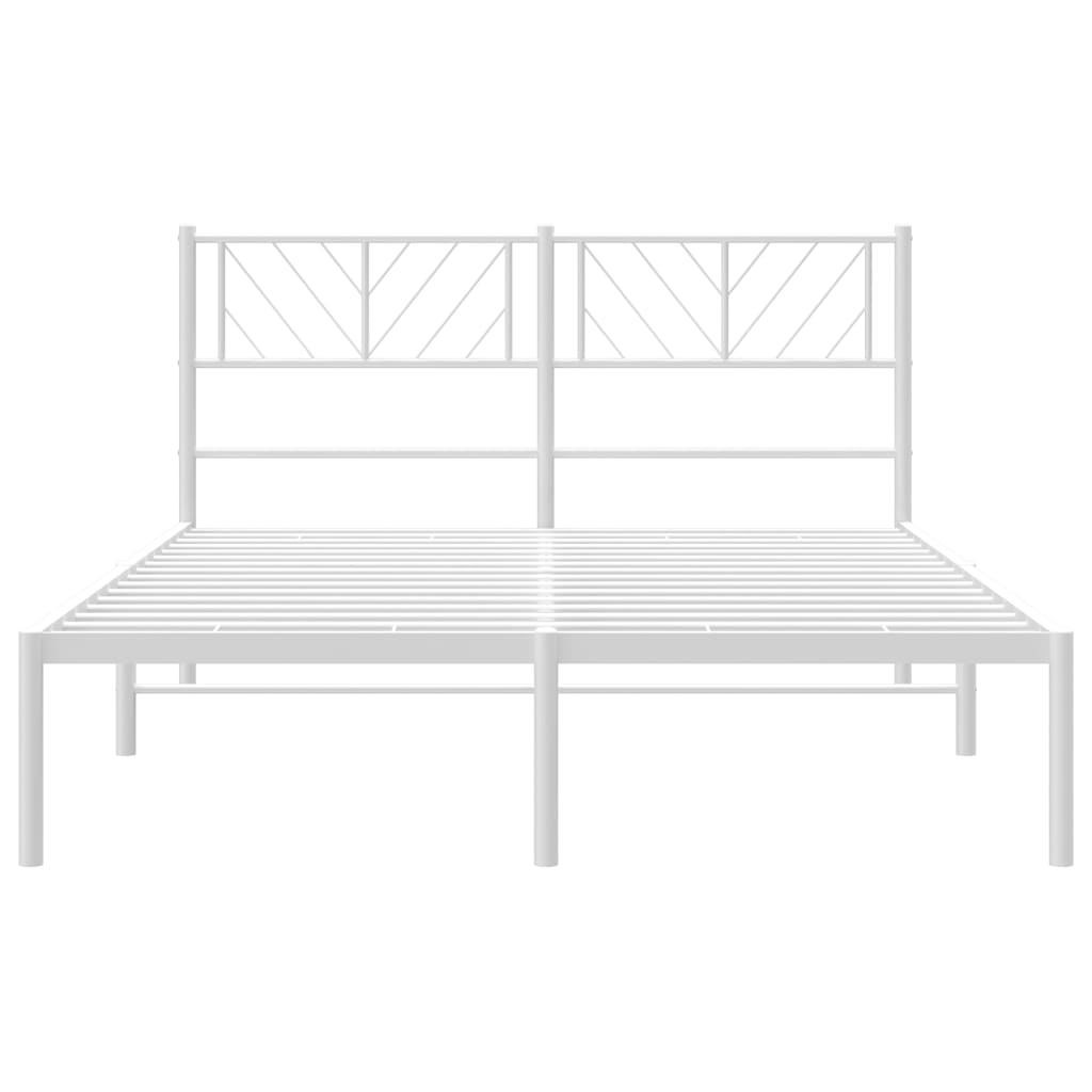 Metalni okvir za krevet s uzglavljem bijeli 120x200 cm