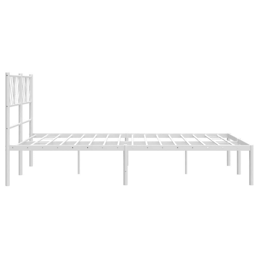 Metalni okvir za krevet s uzglavljem bijeli 120x200 cm