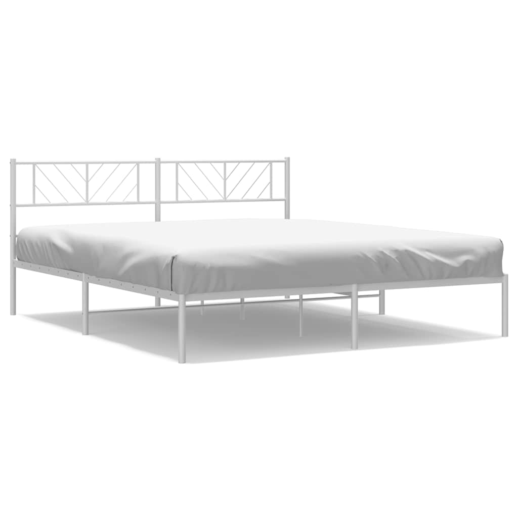 Metalni okvir za krevet s uzglavljem bijeli 183x213 cm