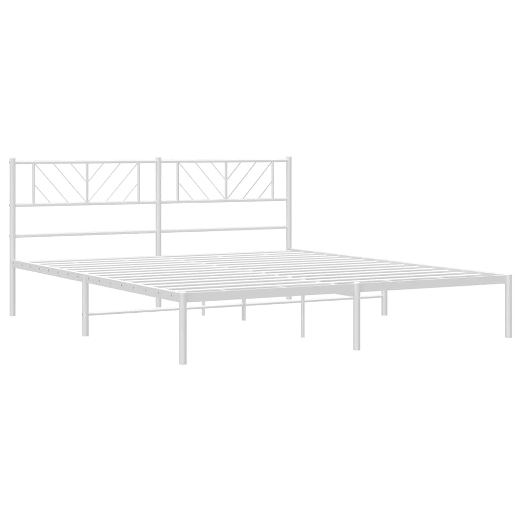 Metalni okvir za krevet s uzglavljem bijeli 183x213 cm