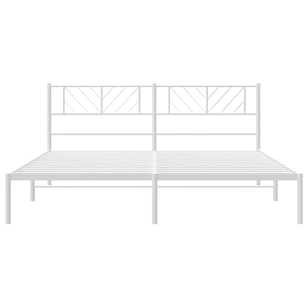 Metalni okvir za krevet s uzglavljem bijeli 193x203 cm