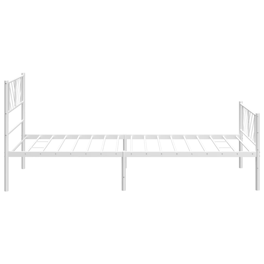 Metalni okvir kreveta uzglavlje i podnožje bijeli 75x190 cm