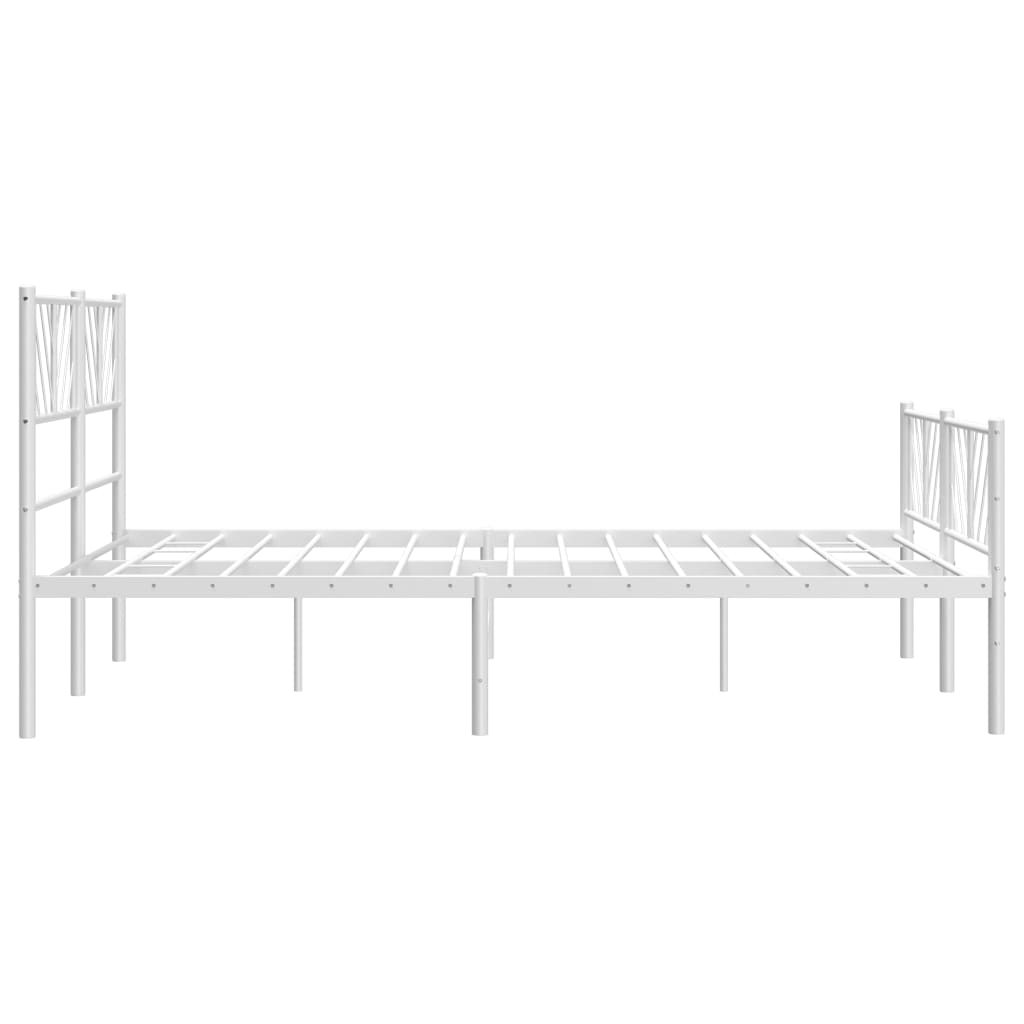 Metalni okvir kreveta uzglavlje i podnožje bijeli 160x200 cm