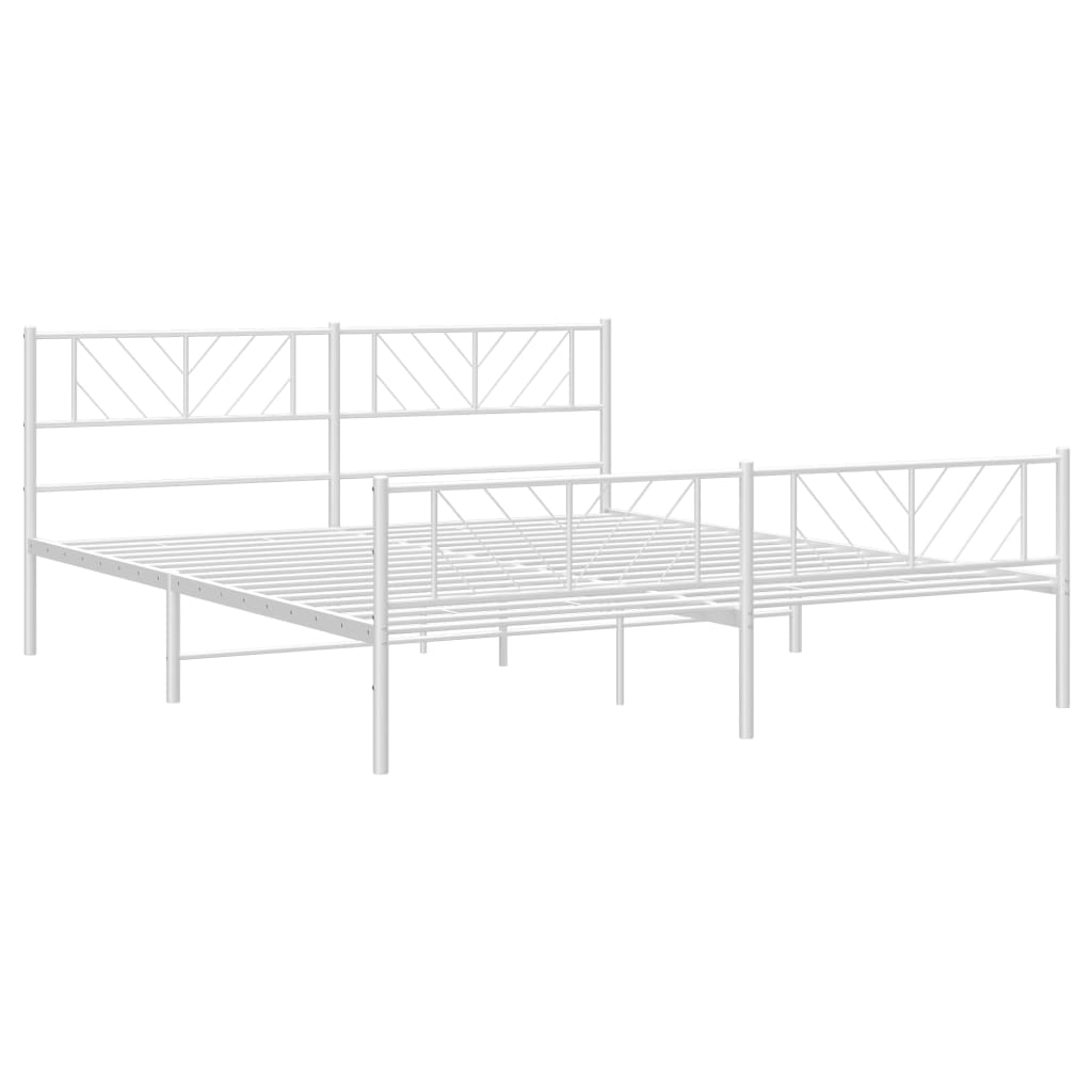Metalni okvir kreveta uzglavlje i podnožje bijeli 180x200 cm