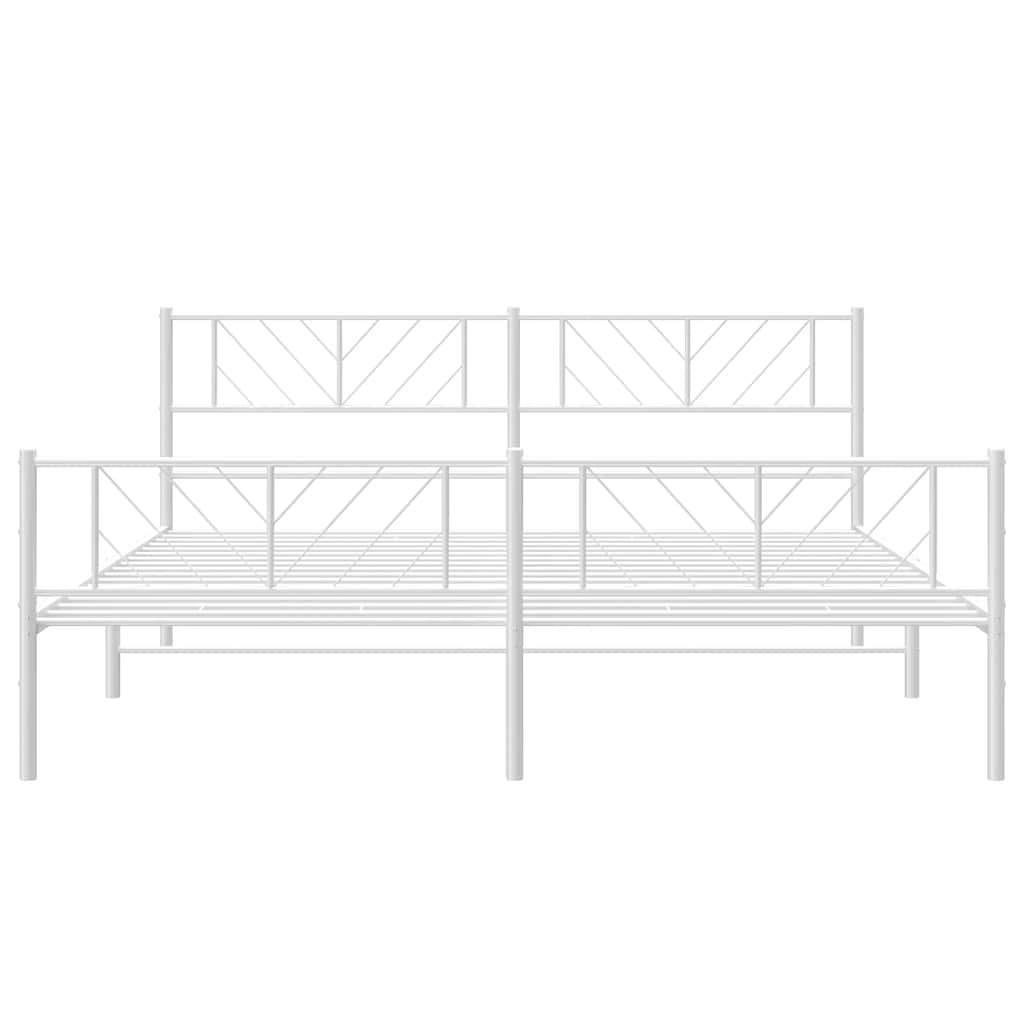 Metalni okvir kreveta uzglavlje i podnožje bijeli 193x203 cm