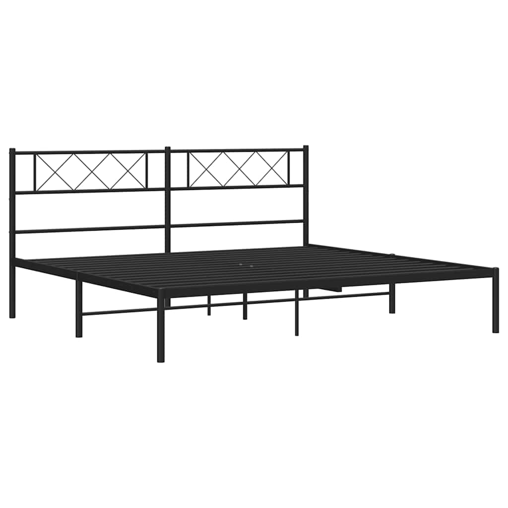 Metalni okvir za krevet s uzglavljem crni 183x213 cm