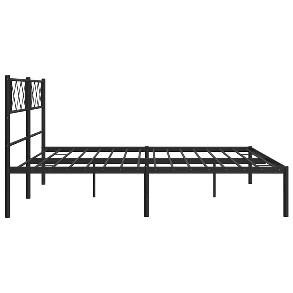 Metalni okvir za krevet s uzglavljem crni 183x213 cm