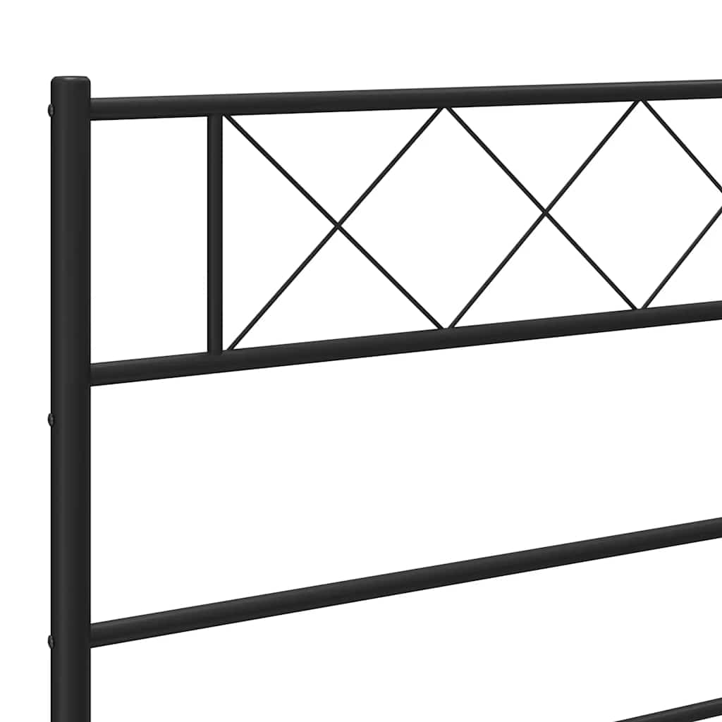 Metalni okvir za krevet s uzglavljem crni 183x213 cm