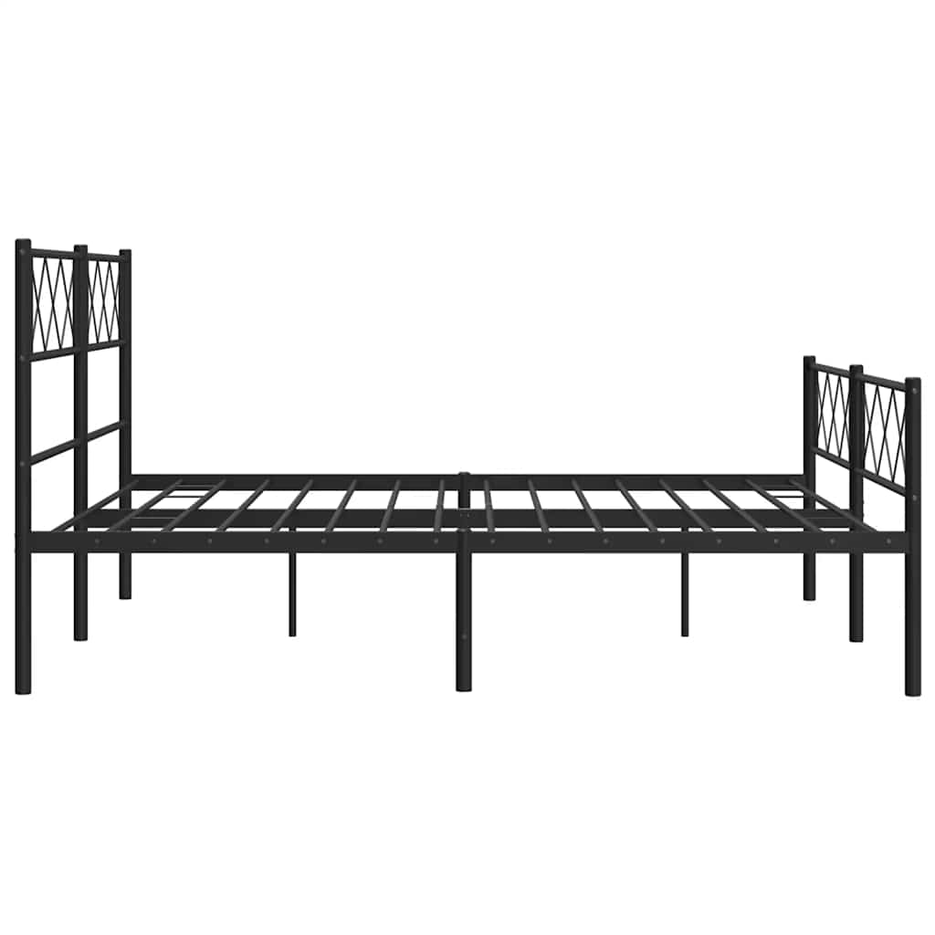 Metalni okvir kreveta uzglavlje i podnožje crni 120x200 cm