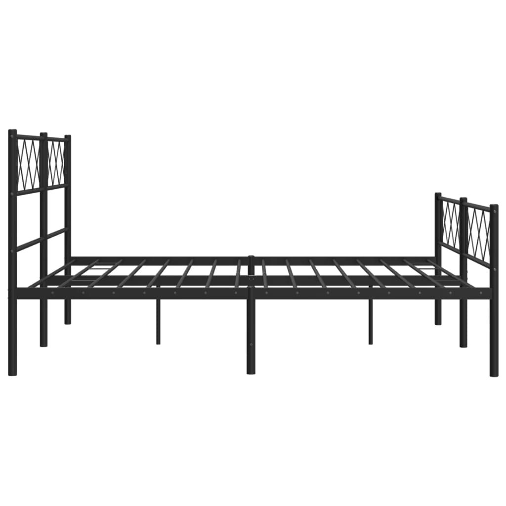Metalni okvir kreveta uzglavlje i podnožje crni 140x200 cm