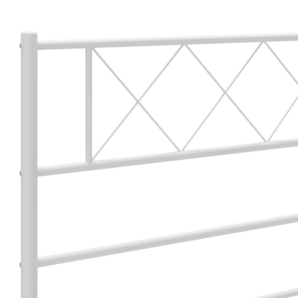 Metalni okvir za krevet s uzglavljem bijeli 90x200 cm