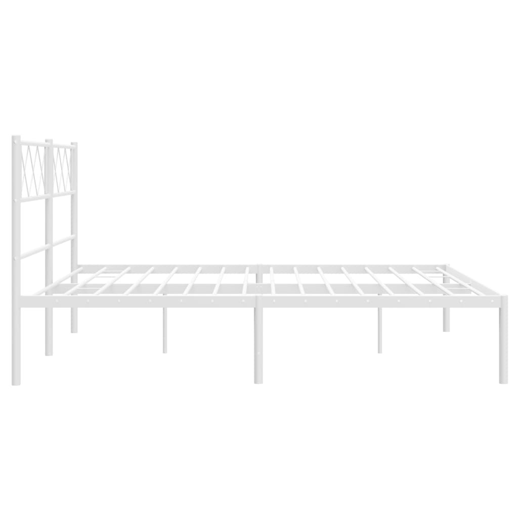 Metalni okvir za krevet s uzglavljem bijeli 140 x 200 cm
