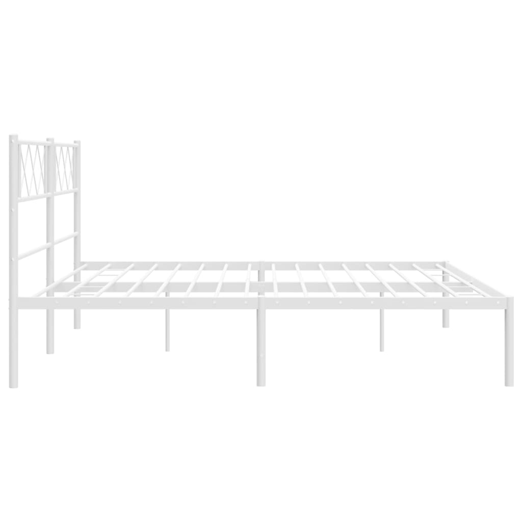 Metalni okvir za krevet s uzglavljem bijeli 160x200 cm