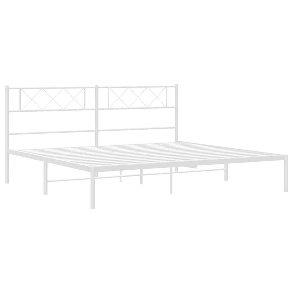 Metalni okvir za krevet s uzglavljem bijeli 183x213 cm