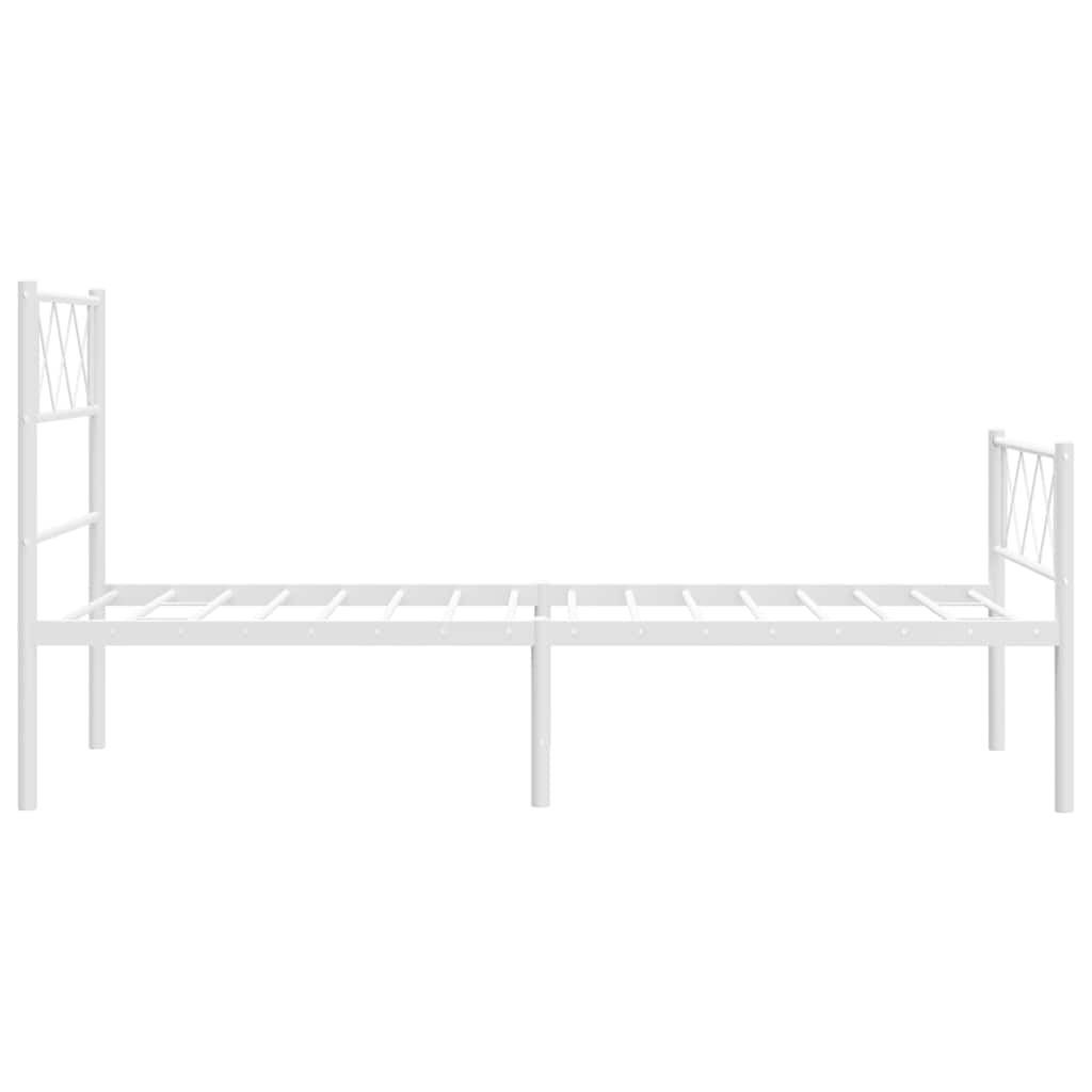 Metalni okvir kreveta uzglavlje i podnožje bijeli 100x200 cm