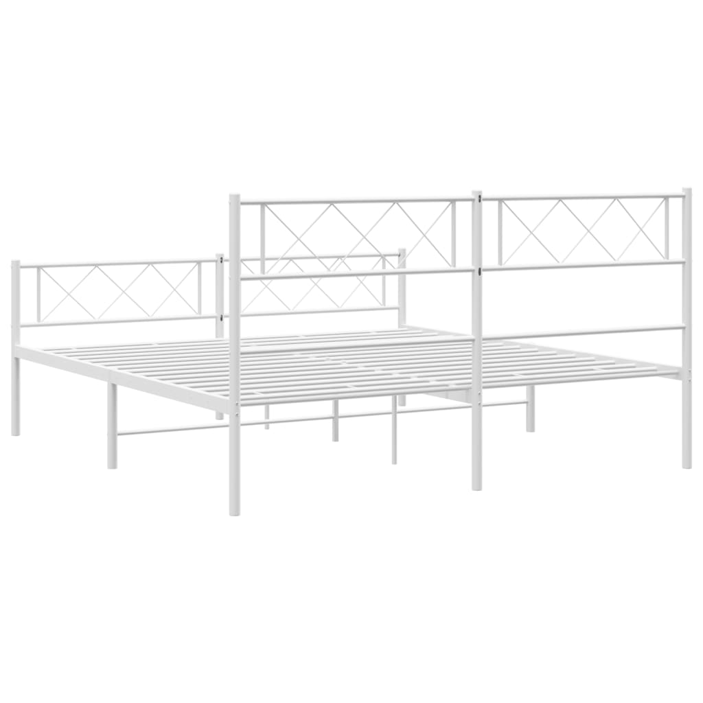 Metalni okvir kreveta uzglavlje i podnožje bijeli 120x200 cm