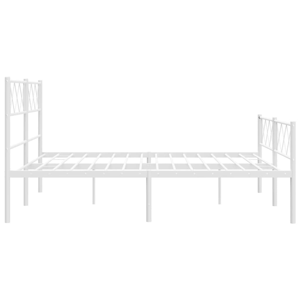 Metalni okvir kreveta uzglavlje i podnožje bijeli 140x200 cm