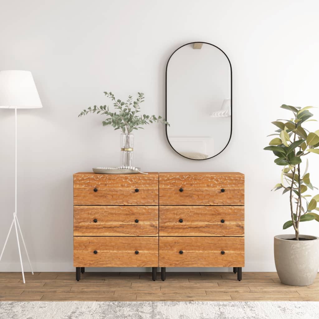 Bočni ormarići 2 kom 60x33x75 cm od masivnog bagremovog drva