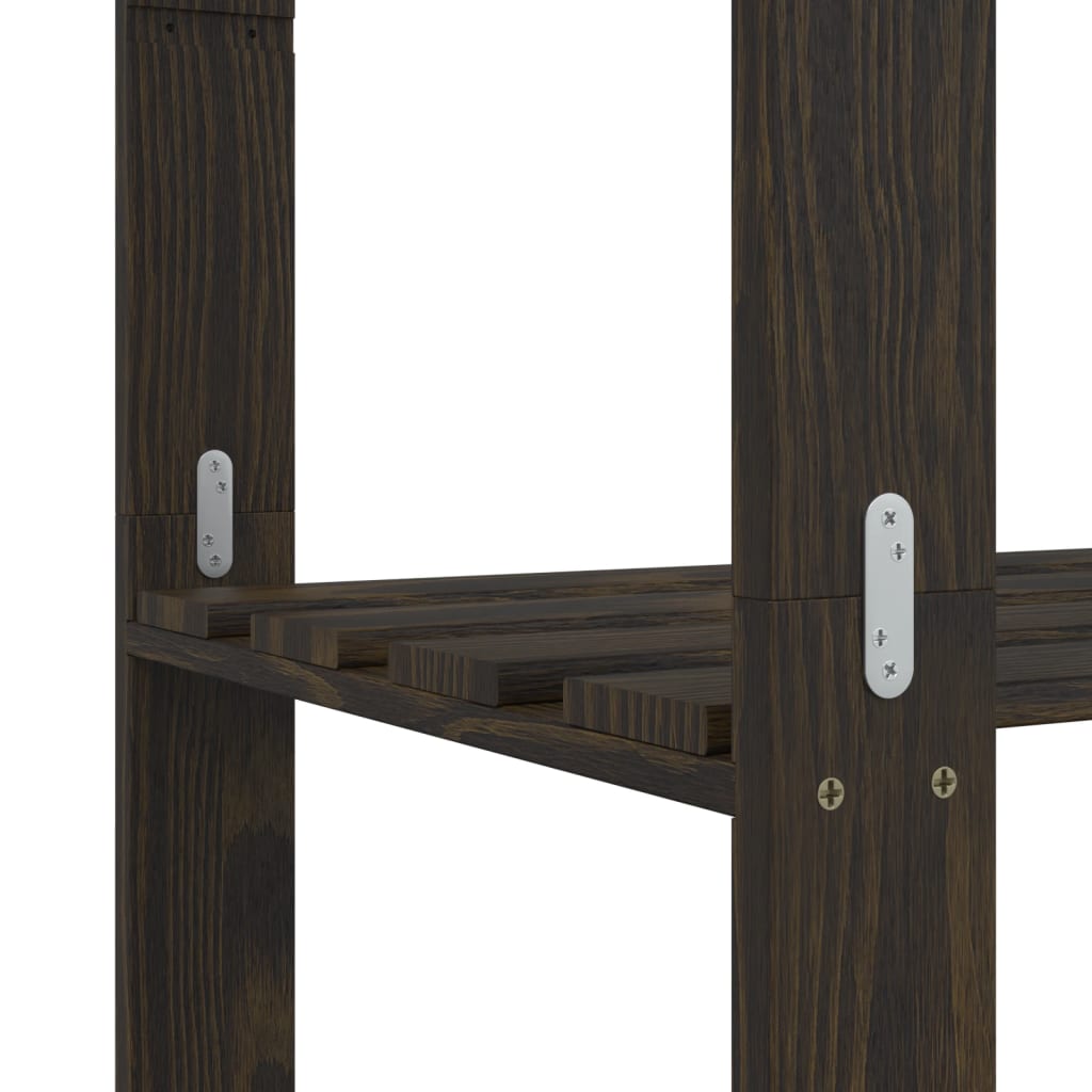 Stalak za pohranu s 3 razine crni 80x38x90 cm masivna borovina