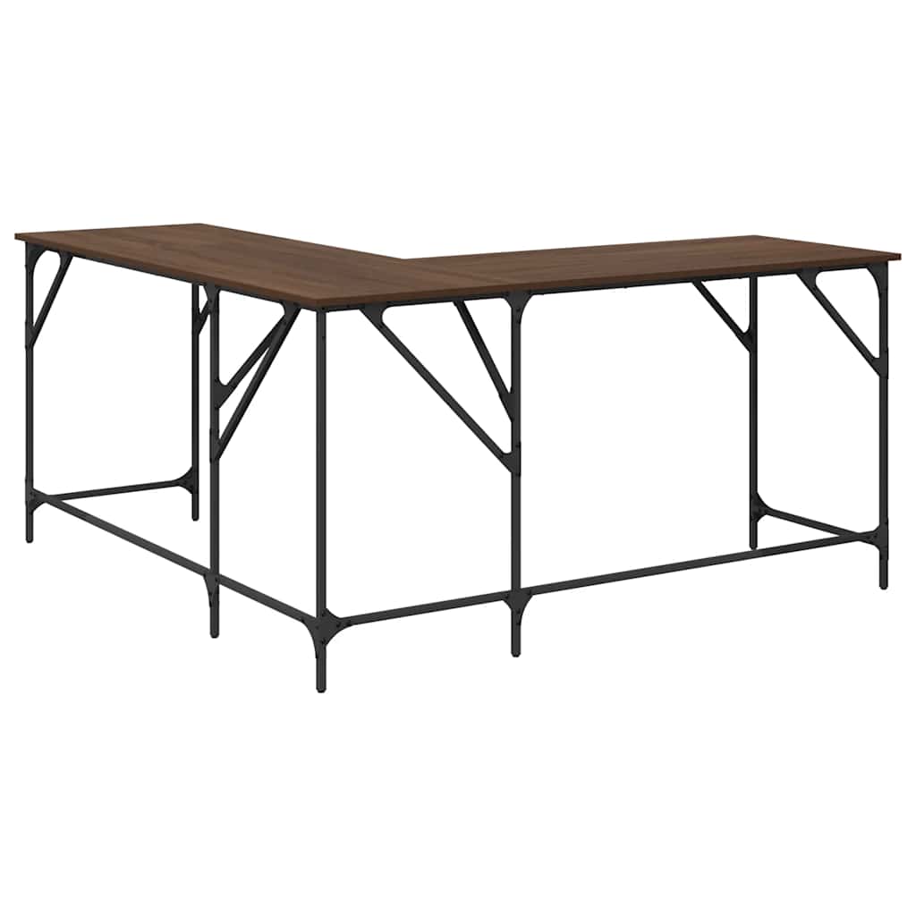 Radni stol smeđa boja hrasta 149x149x75 cm konstruirano drvo