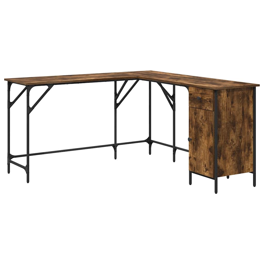 Radni stol boja dimljenog hrasta 141x141x75cm konstruirano drvo