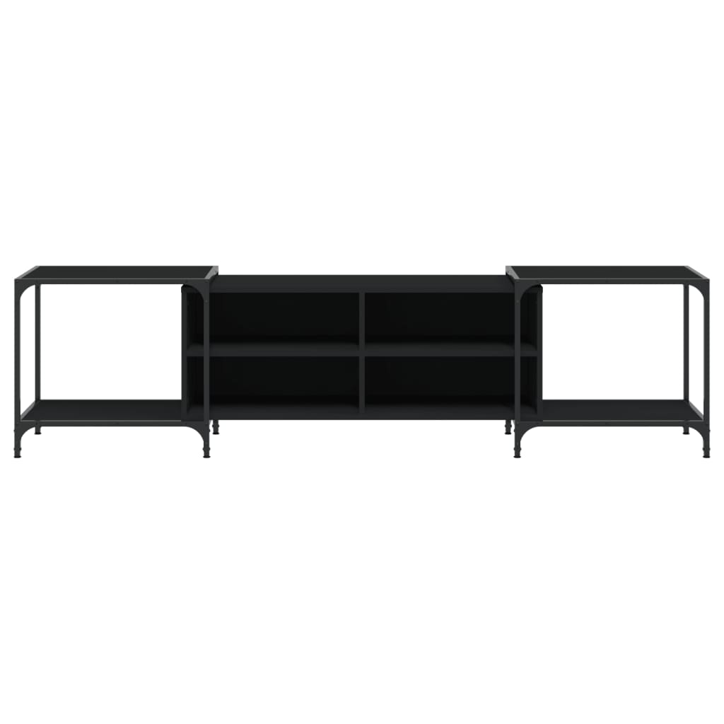 TV ormarić crni 203 x 37 x 50 cm od konstruiranog drva