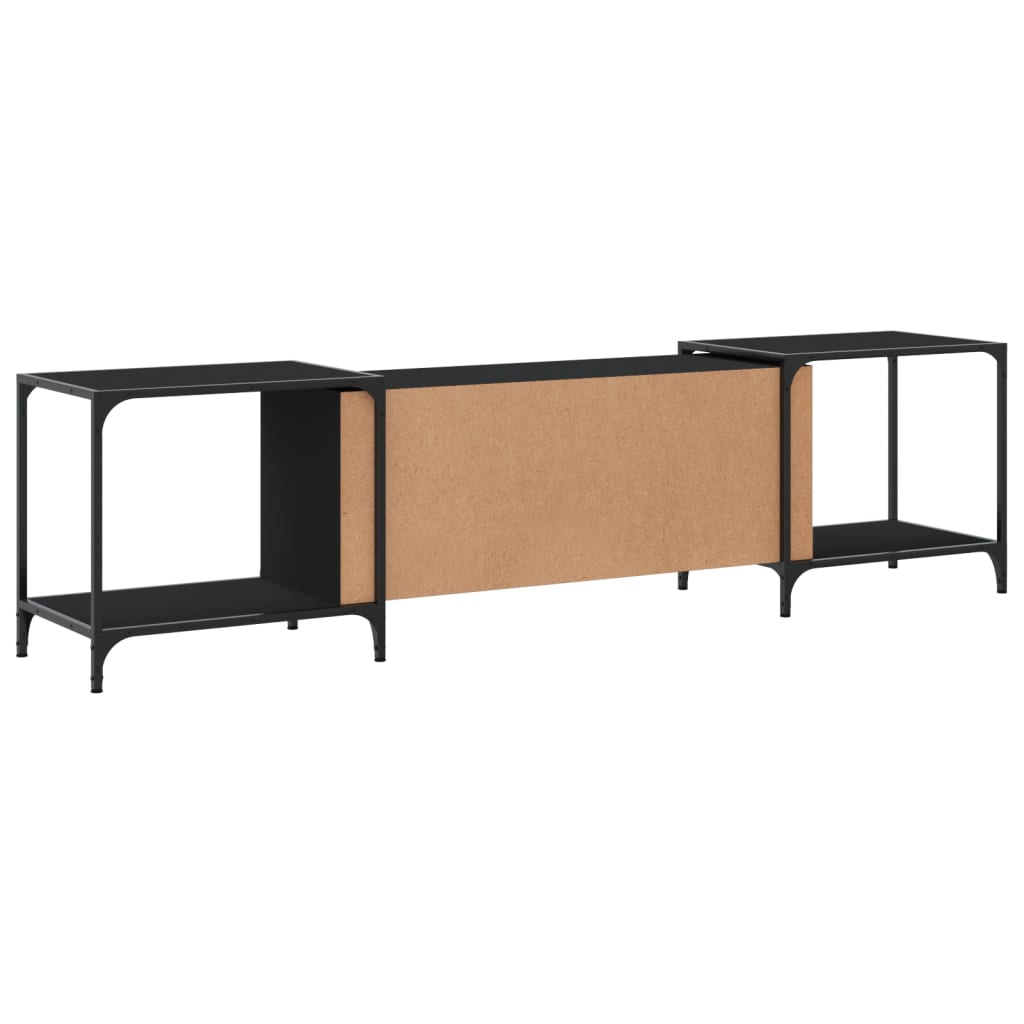 TV ormarić crni 203 x 37 x 50 cm od konstruiranog drva